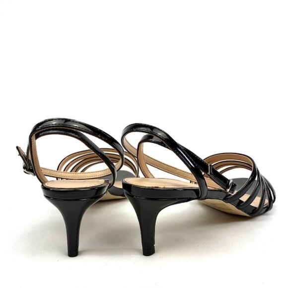 Simply Styled Kimberly Black Faux Patent Leather Strappy Open Toe Sandal, 10 - Picture 5 of 7